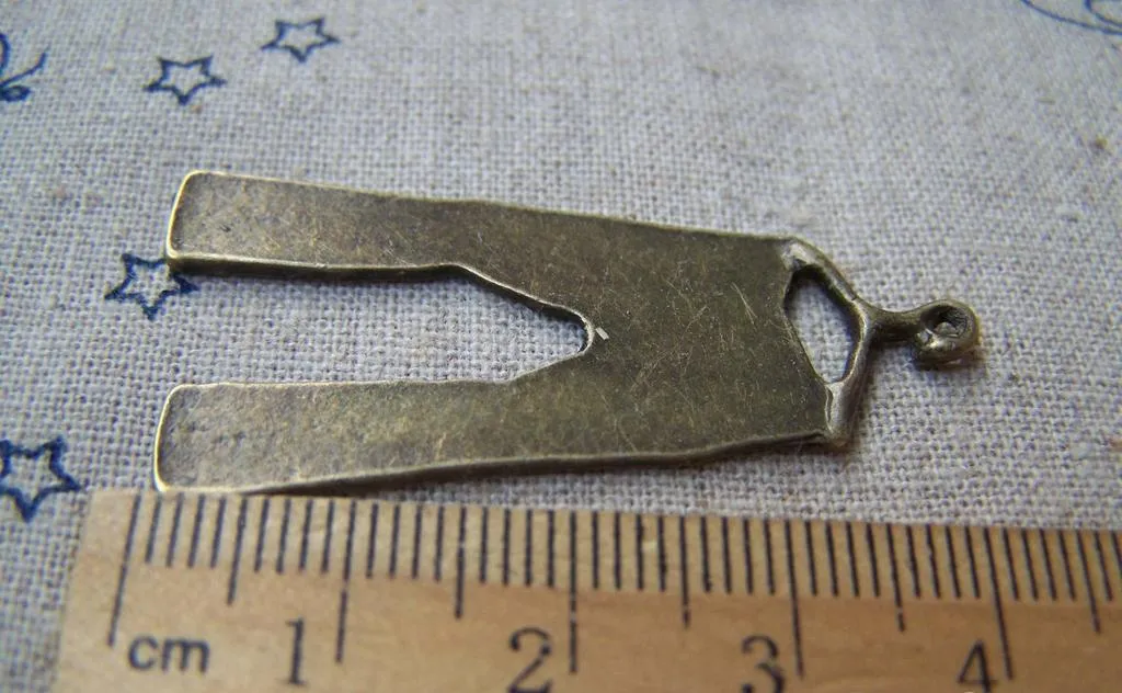 10 pcs of Antique Bronze Pants Trousers Charms Pendants 18x40mm A1905