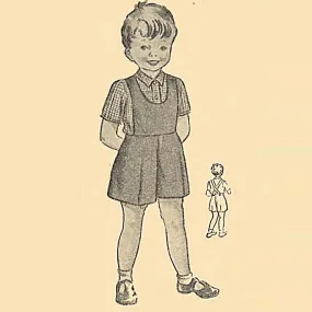 1950s Pattern, Little Boy's Short Dungarees, Play-suit - Age Two to Three