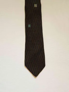 1960s Skinny Tie - Black and Bronze