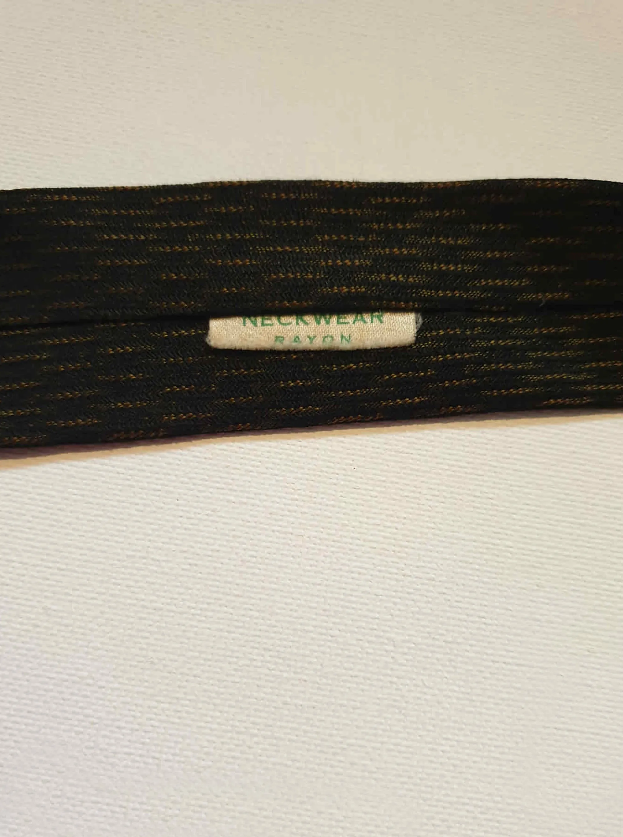 1960s Skinny Tie - Black and Bronze