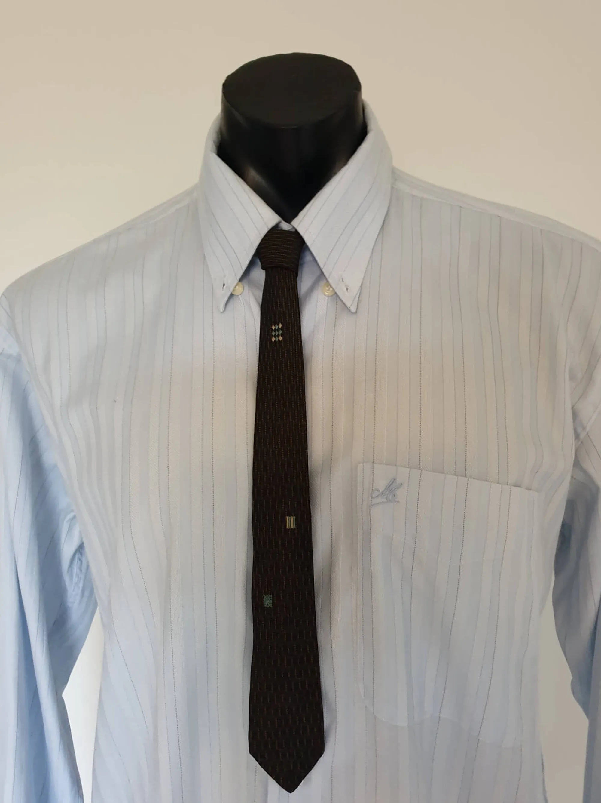 1960s Skinny Tie - Black and Bronze