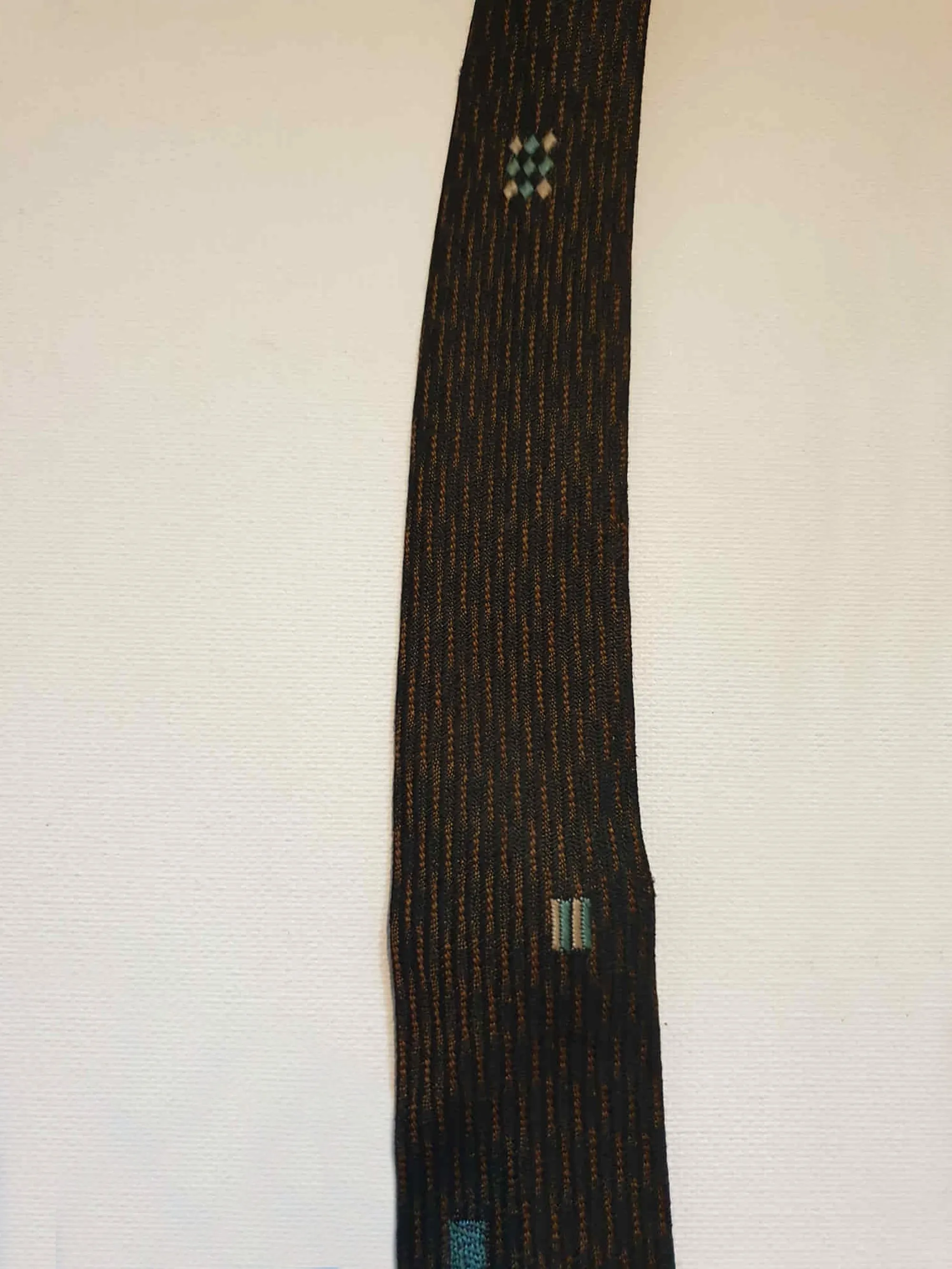 1960s Skinny Tie - Black and Bronze