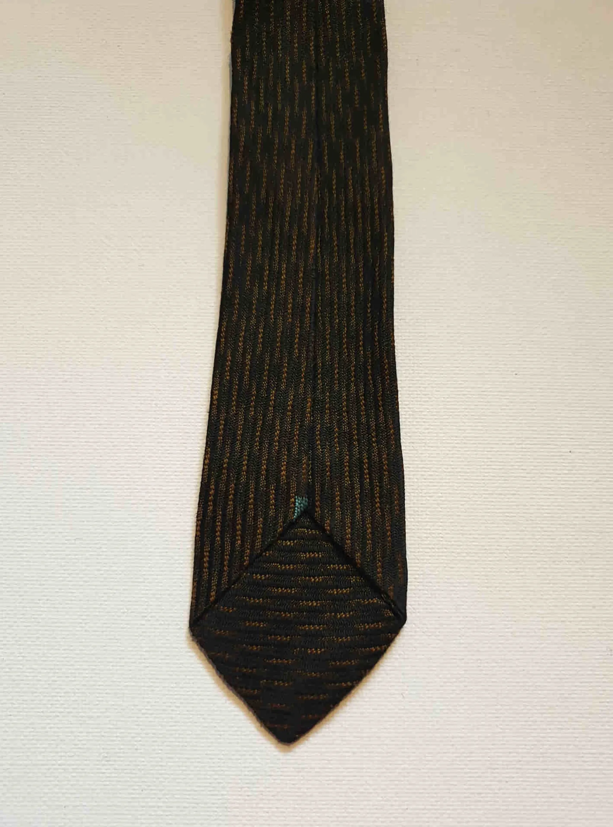1960s Skinny Tie - Black and Bronze