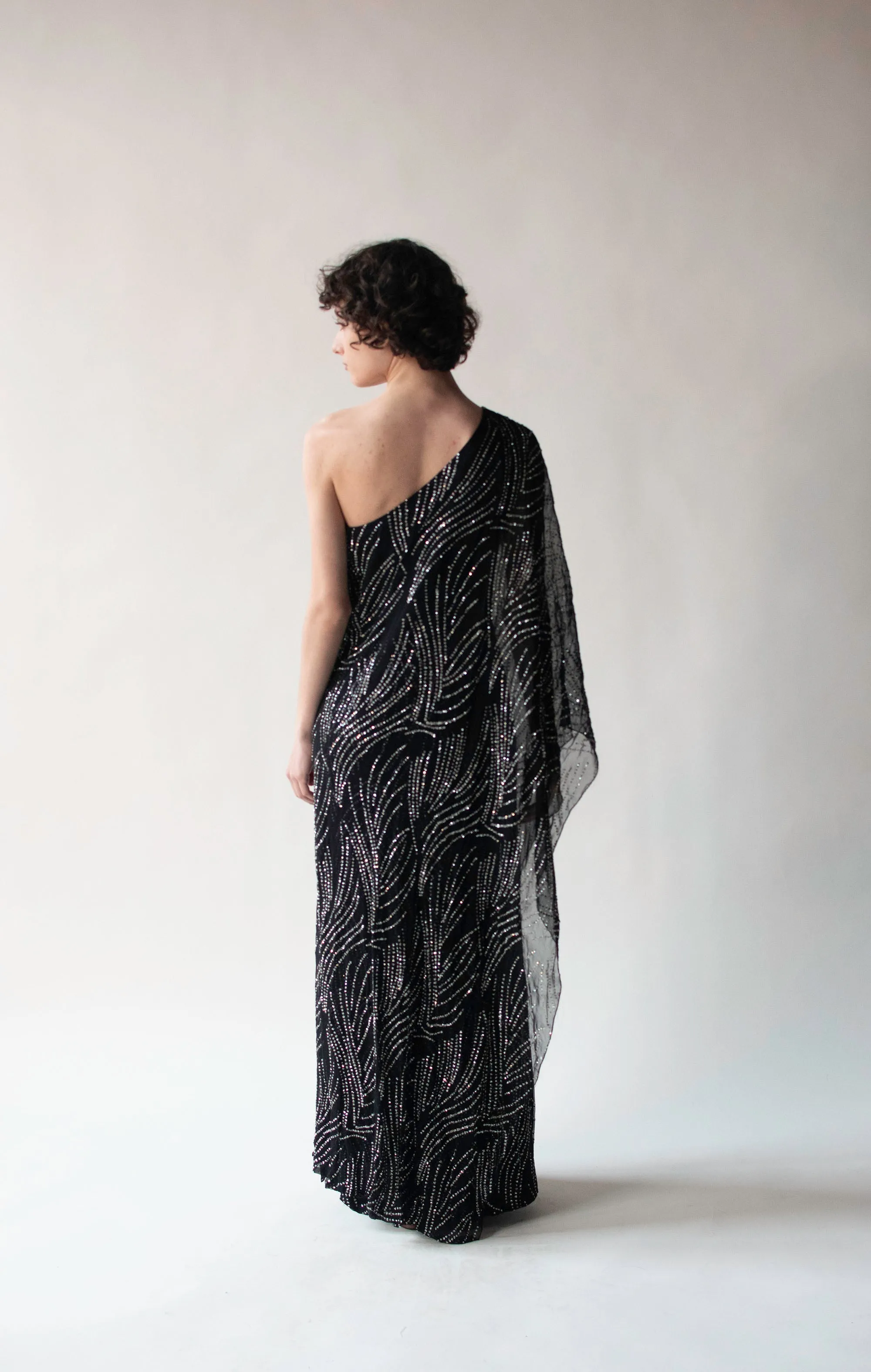 1970s Chiffon Glitter Dress | Helga