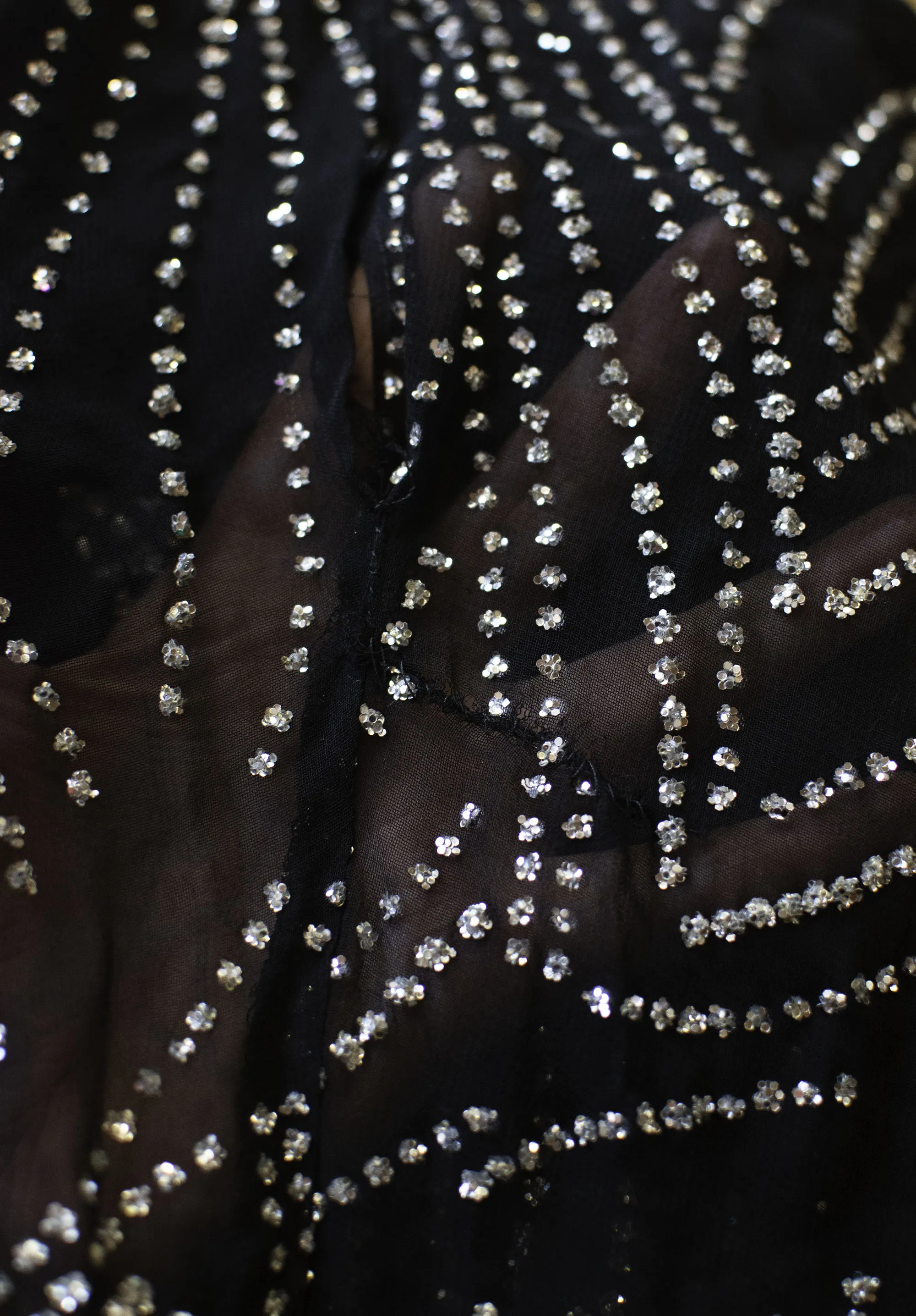 1970s Chiffon Glitter Dress | Helga