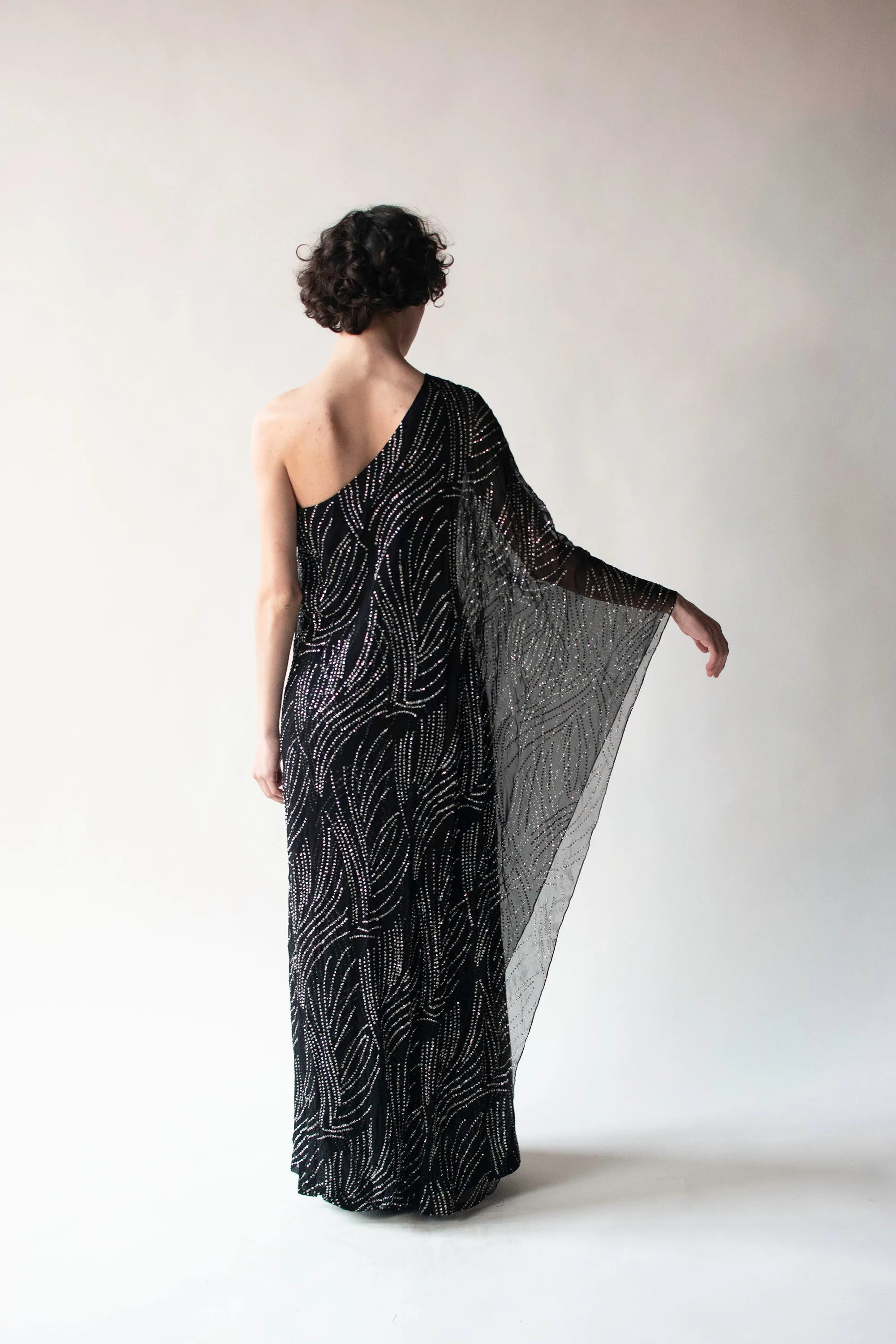 1970s Chiffon Glitter Dress | Helga