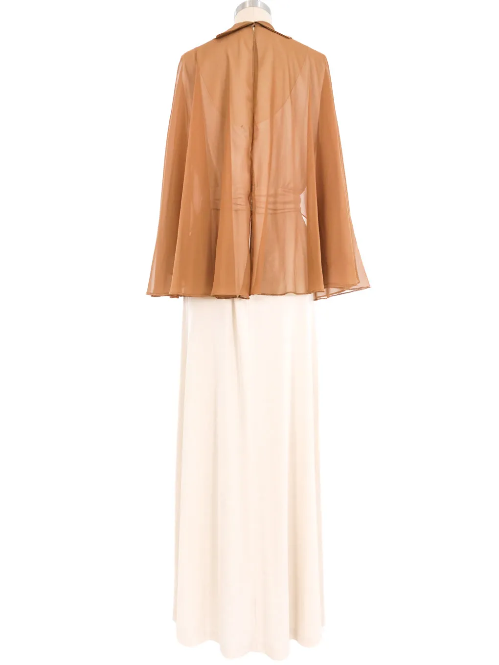 1970s Draped Chiffon Gown
