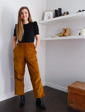 A Bronze Age Two-Toned Gold & Bronze Corduroy Pants - S