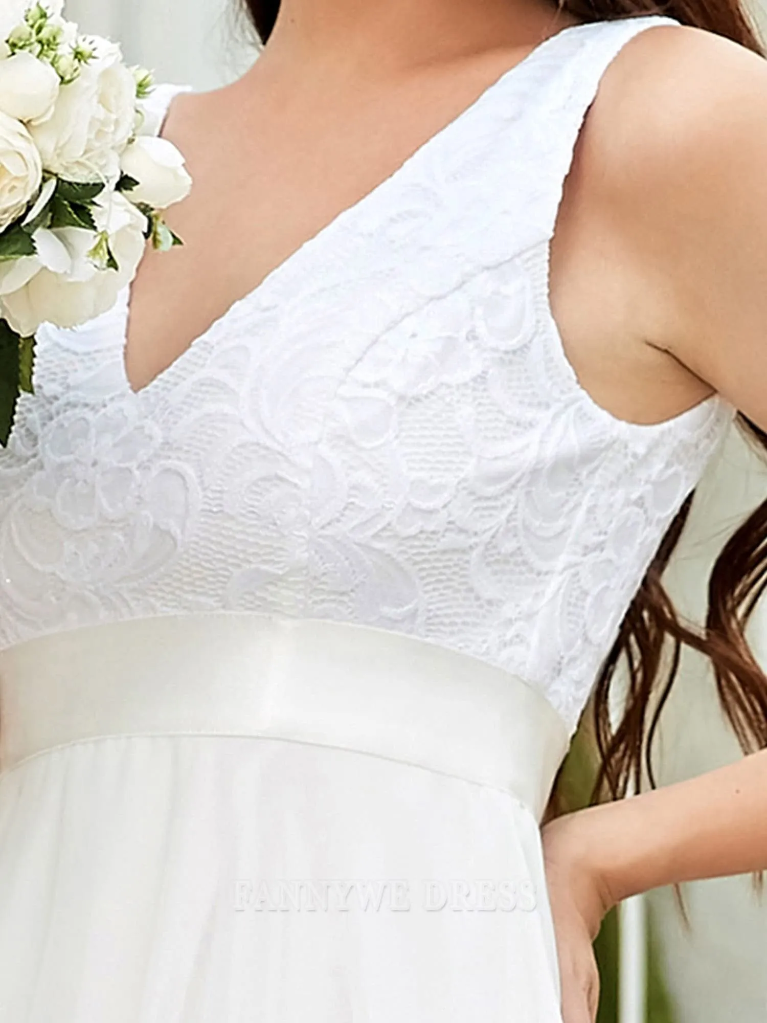 A Line Chiffon Vintage V Neck Lace formal dresses Bridesmaid Dresses evening gown Prom Dress