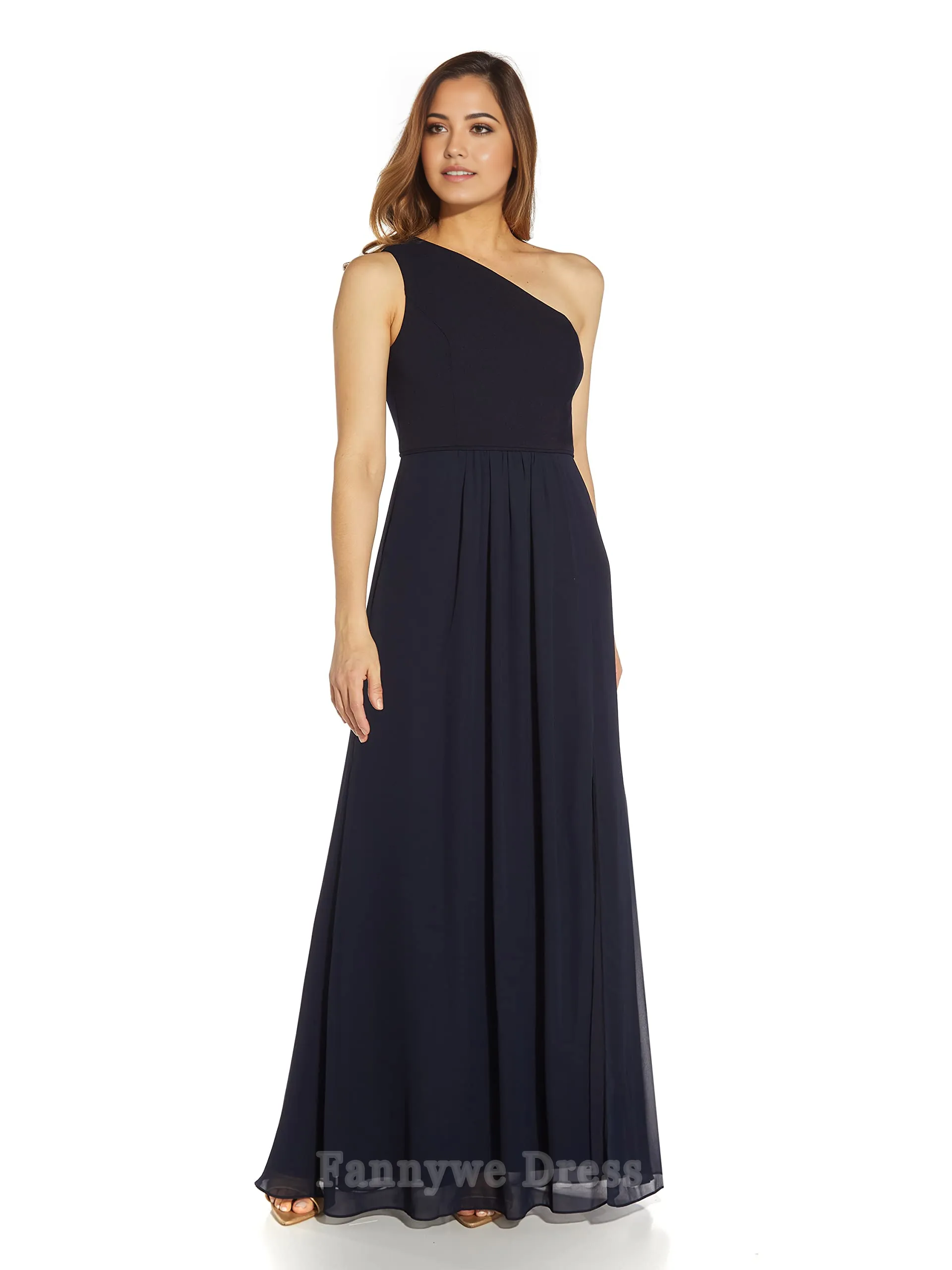 A-line One Shoulder Chiffon Gown formal dresses Bridesmaid Dresses evening gown Prom Dress