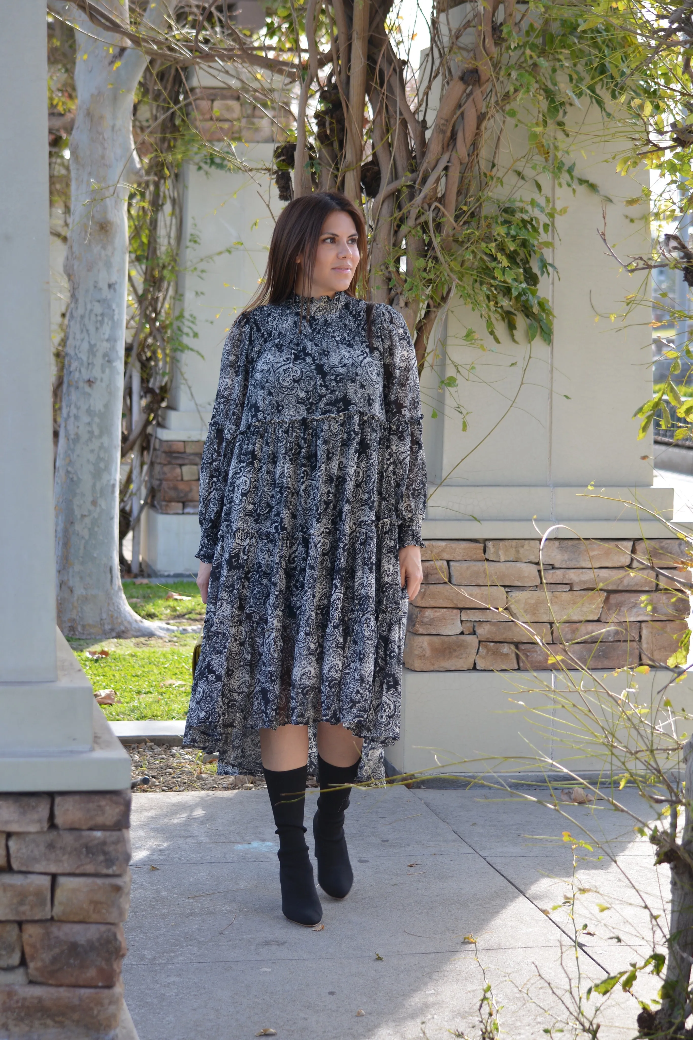 Abby Paisley Midi Dress