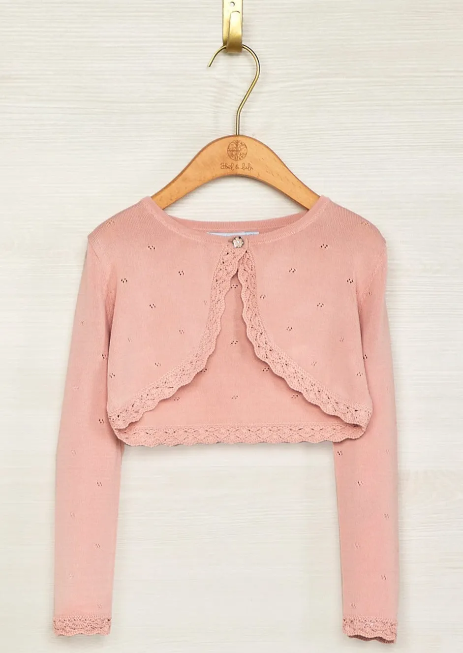 Abel & Lula Fancy Knit Bolero Cardigan _Pink 5351-032