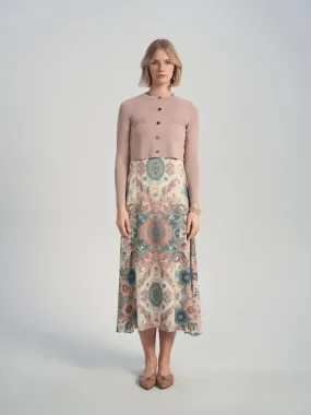 ALZ-T598 DUSTY PINK CROPPED CARDIGAN