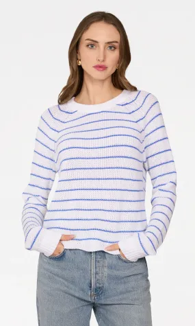 Autumn Cashmere Striped Scallop Shaker Crew