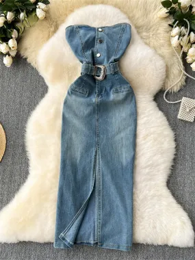 Avery – Sleeveless Denim Bodycon Dress
