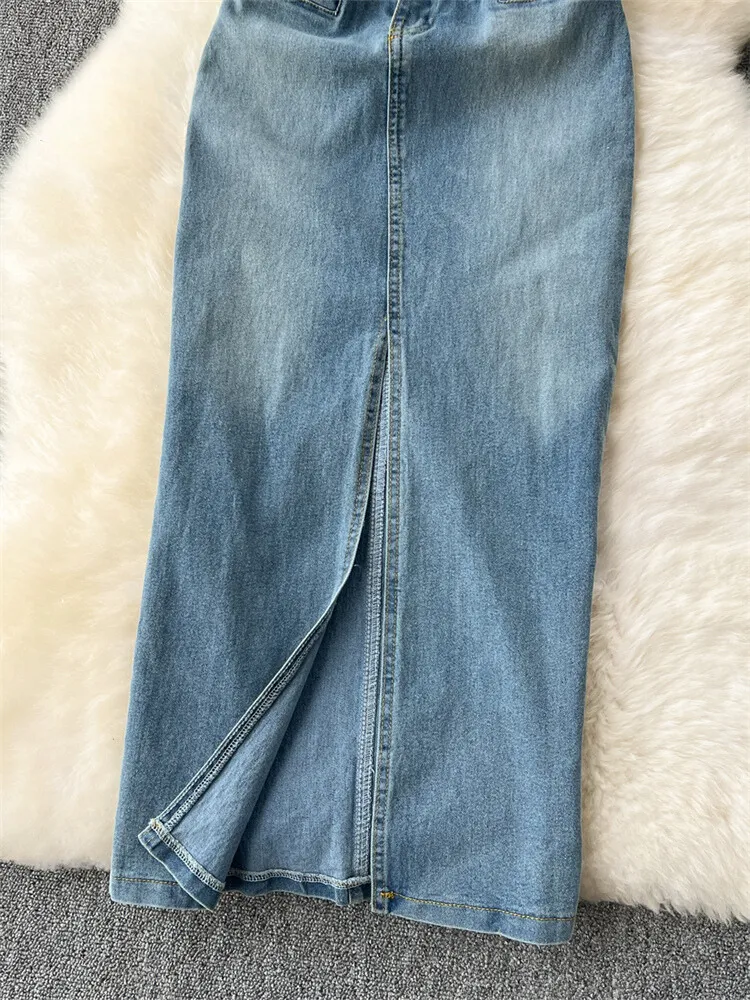 Avery – Sleeveless Denim Bodycon Dress