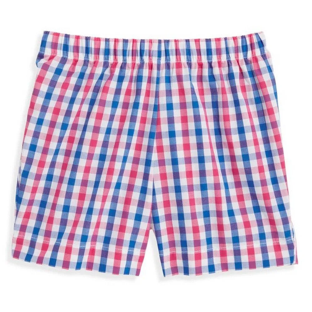 Bella Bliss Printed Boys Play Short Dudley Plaid