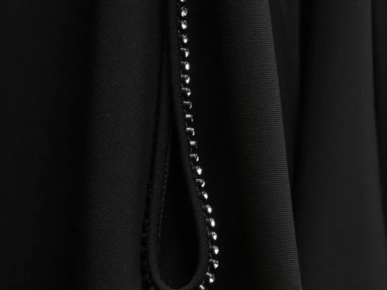 Black Burberry Sleeveless Rhinestone-Trimmed Dress Size US 4