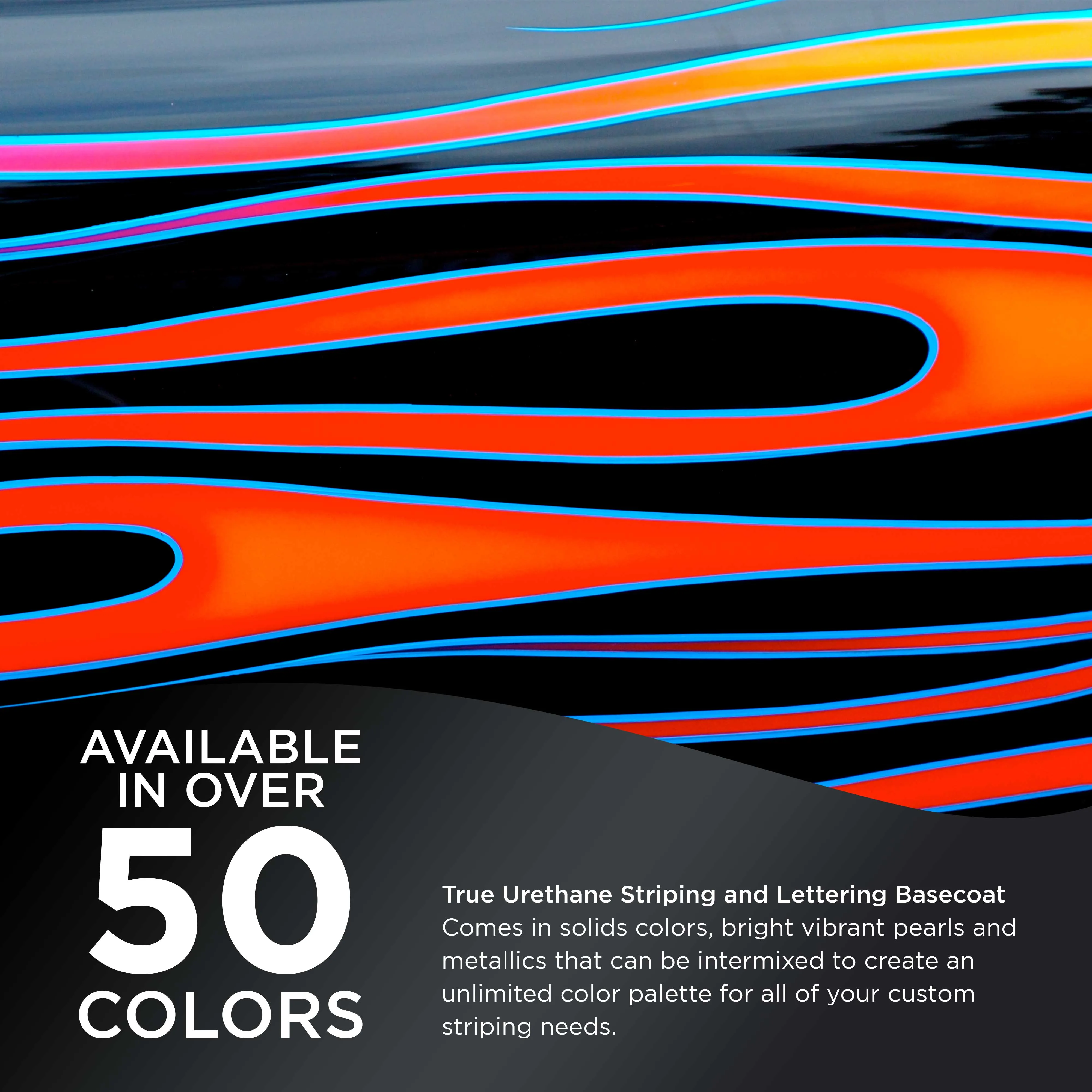 Black Diamond Metallic - True-U Pinstriping Urethane Basecoat Metallic Colors, 1/4 Pint