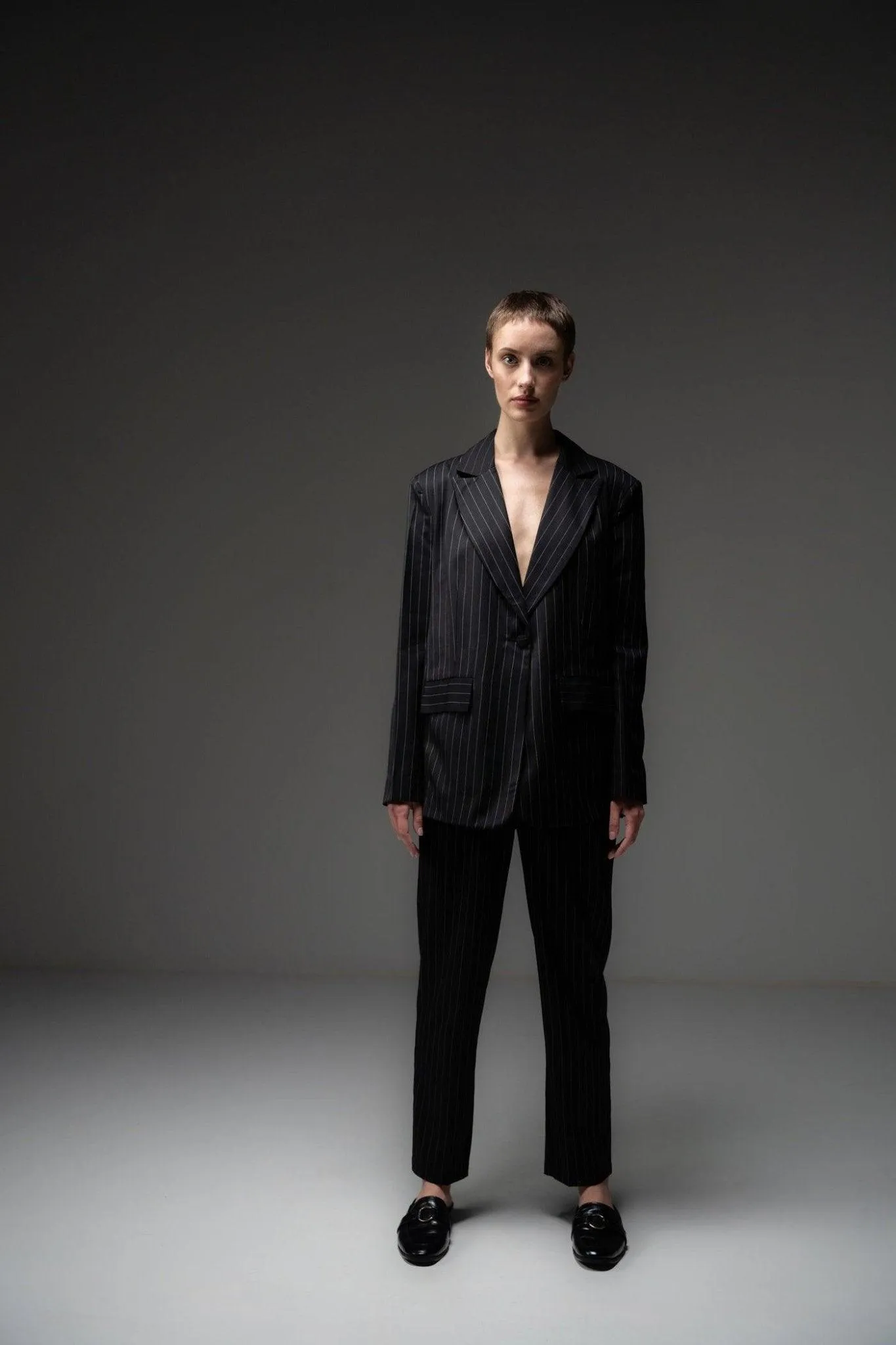 BLACK PINSTRIPE TROUSER