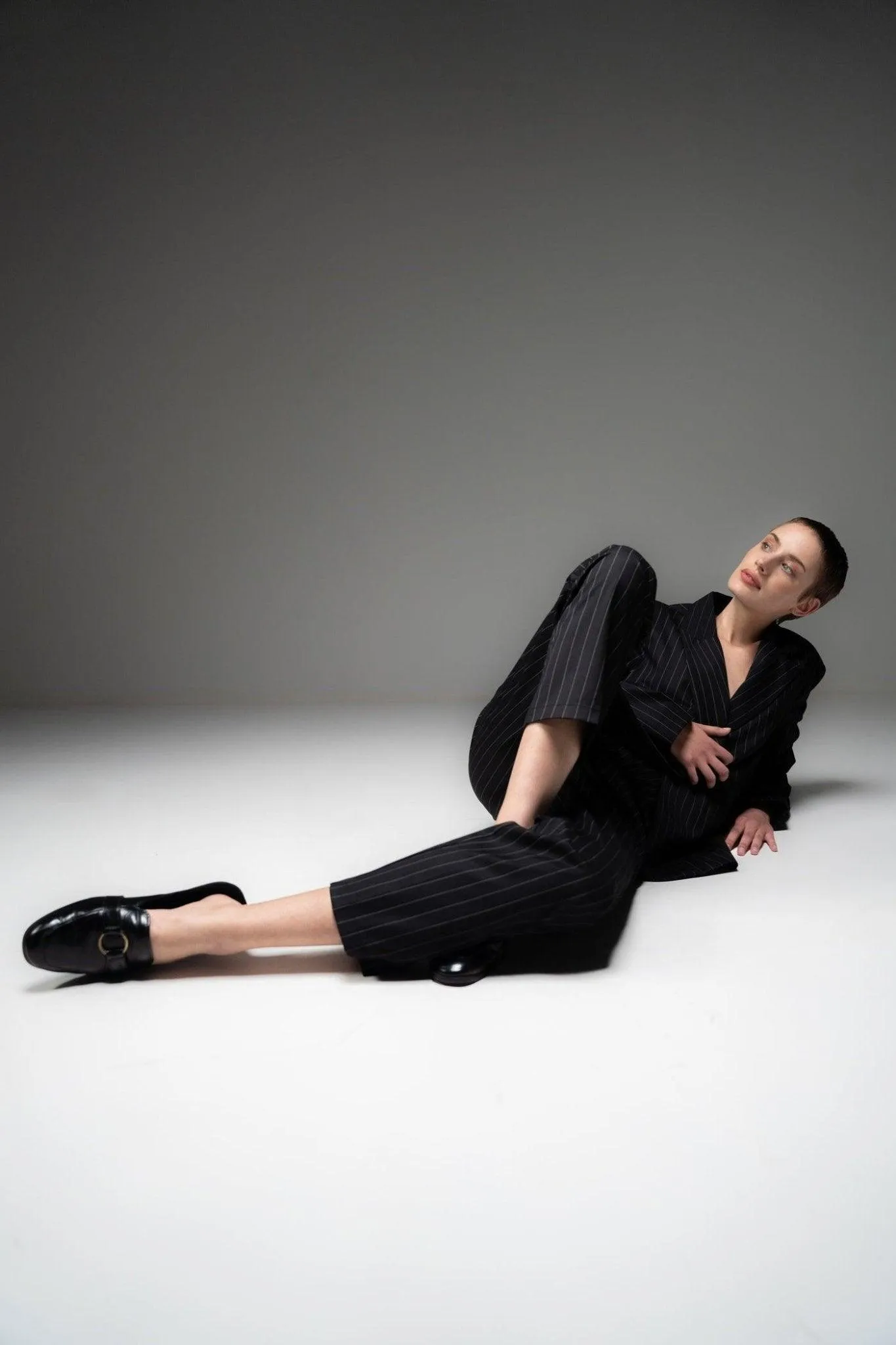 BLACK PINSTRIPE TROUSER