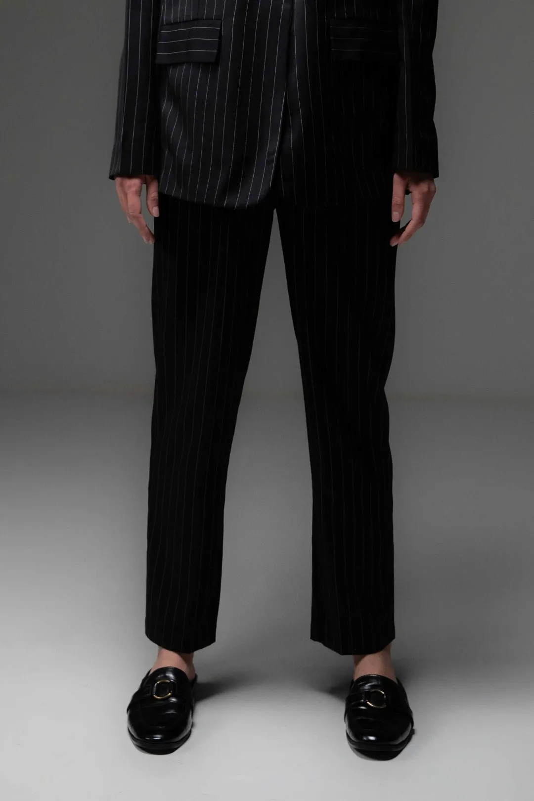 BLACK PINSTRIPE TROUSER