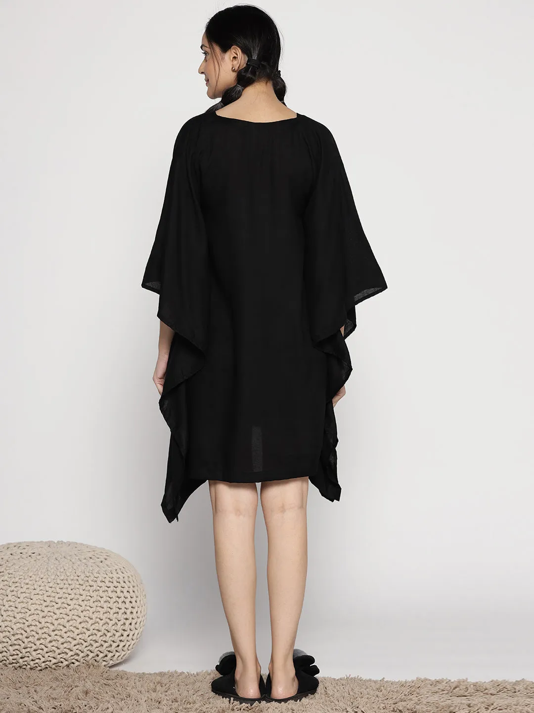 Black Rayon Kaftan - Bakwas mat kar