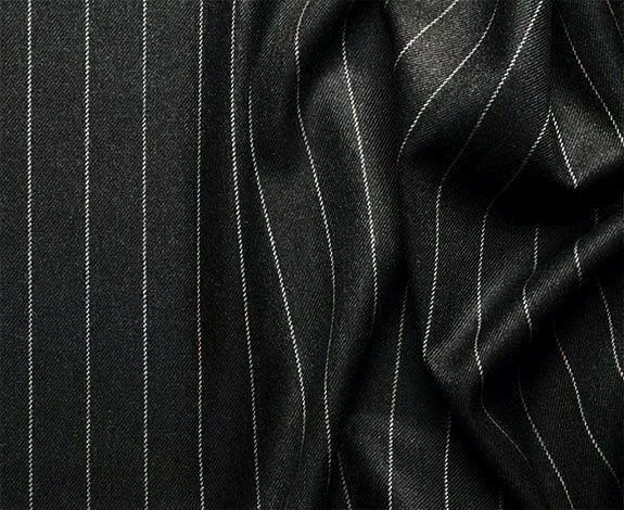 Black Regular Fit 3 Piece Suit 2 Button Gangster Stripe