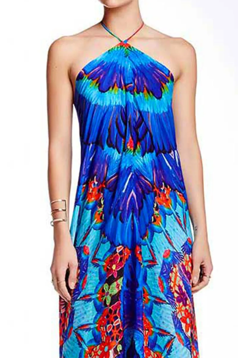 Blue Mini Dress With Print