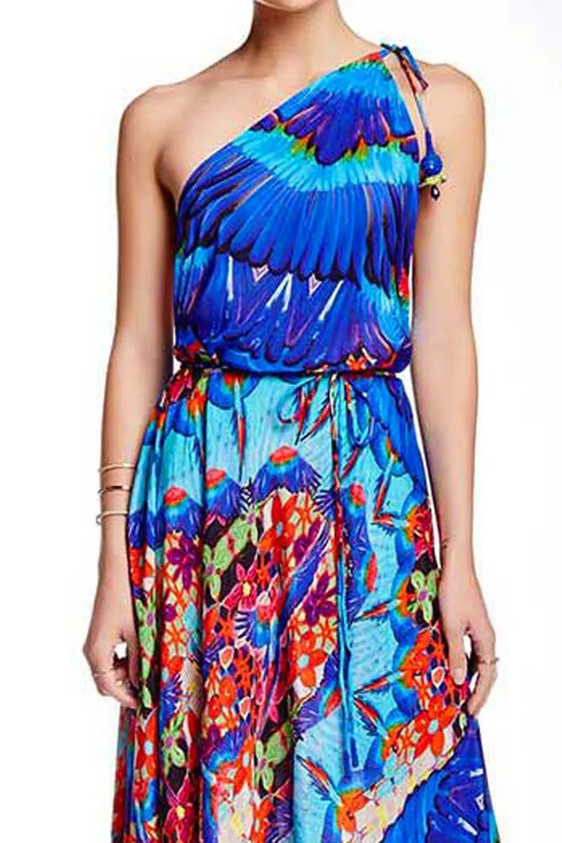 Blue Mini Dress With Print