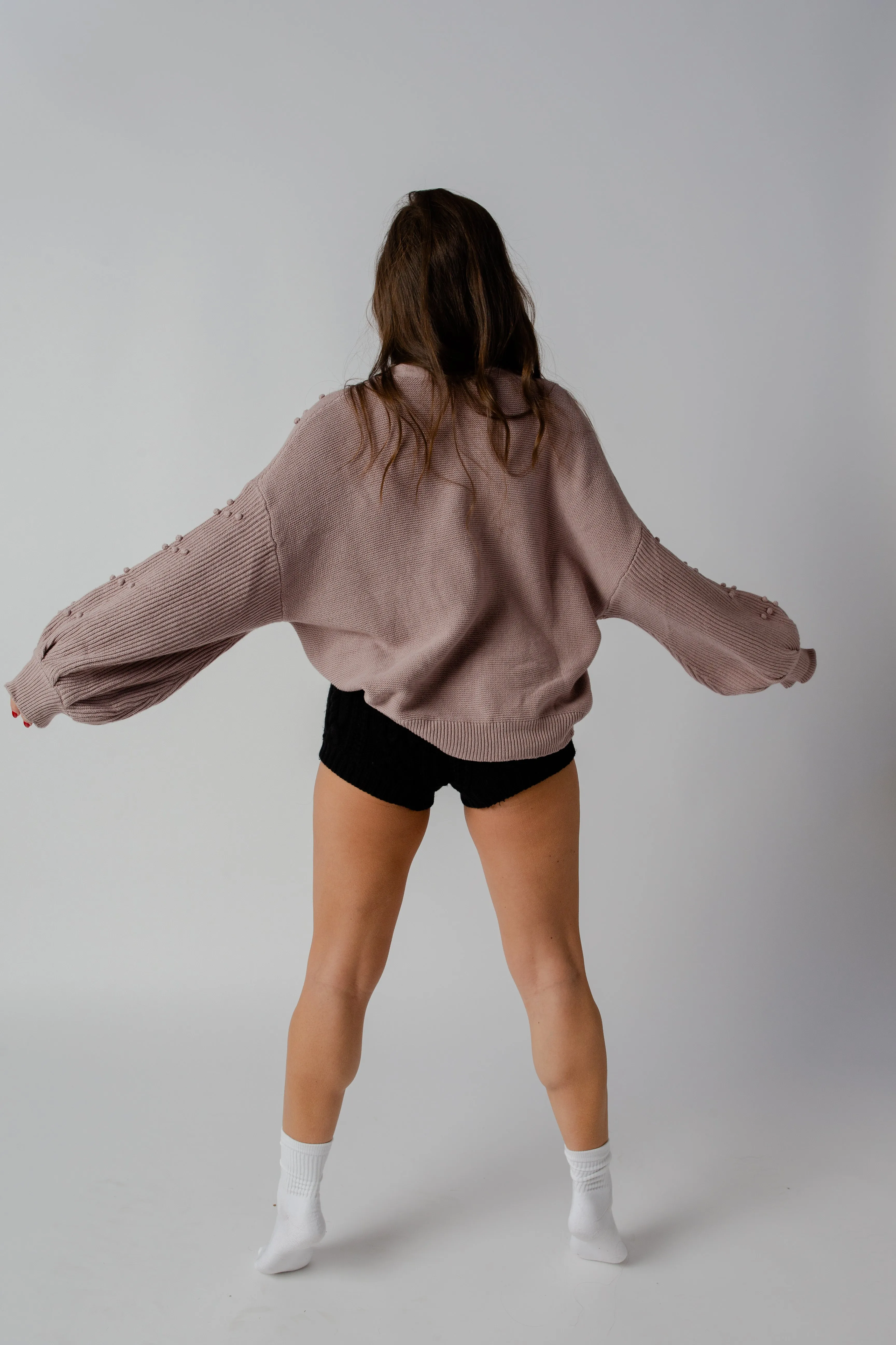 BOWIE BOBBLE KNIT CARDIGAN - BLUSH