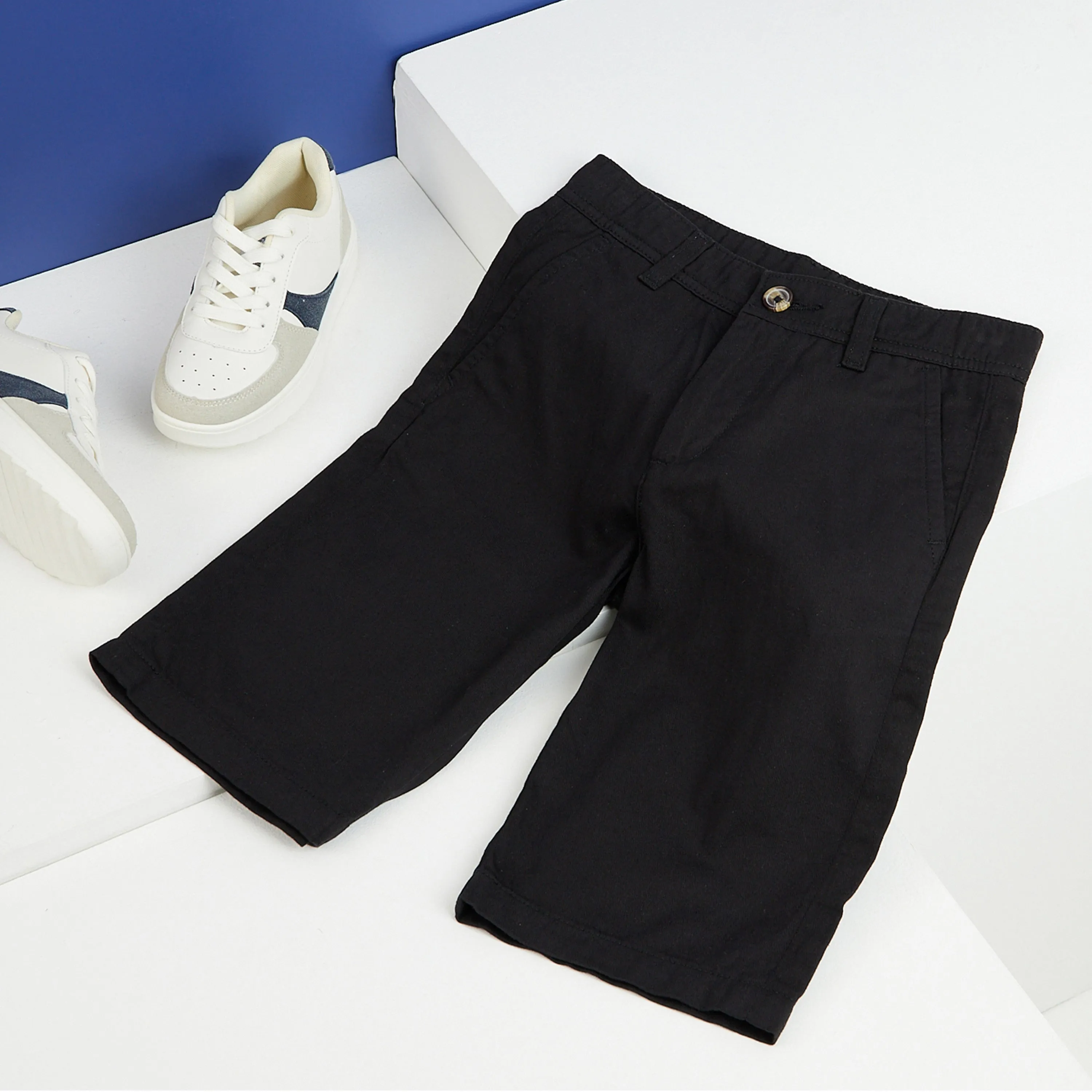 Boys' Chino Shorts,  Knee Length Boys Shorts with Adjustable Waist