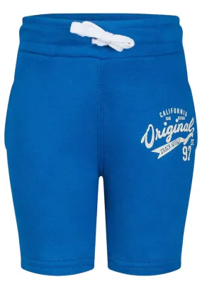 Boys Minoti Blue California Jersey Elasticated Waist Relaxed Fit Summer Shorts