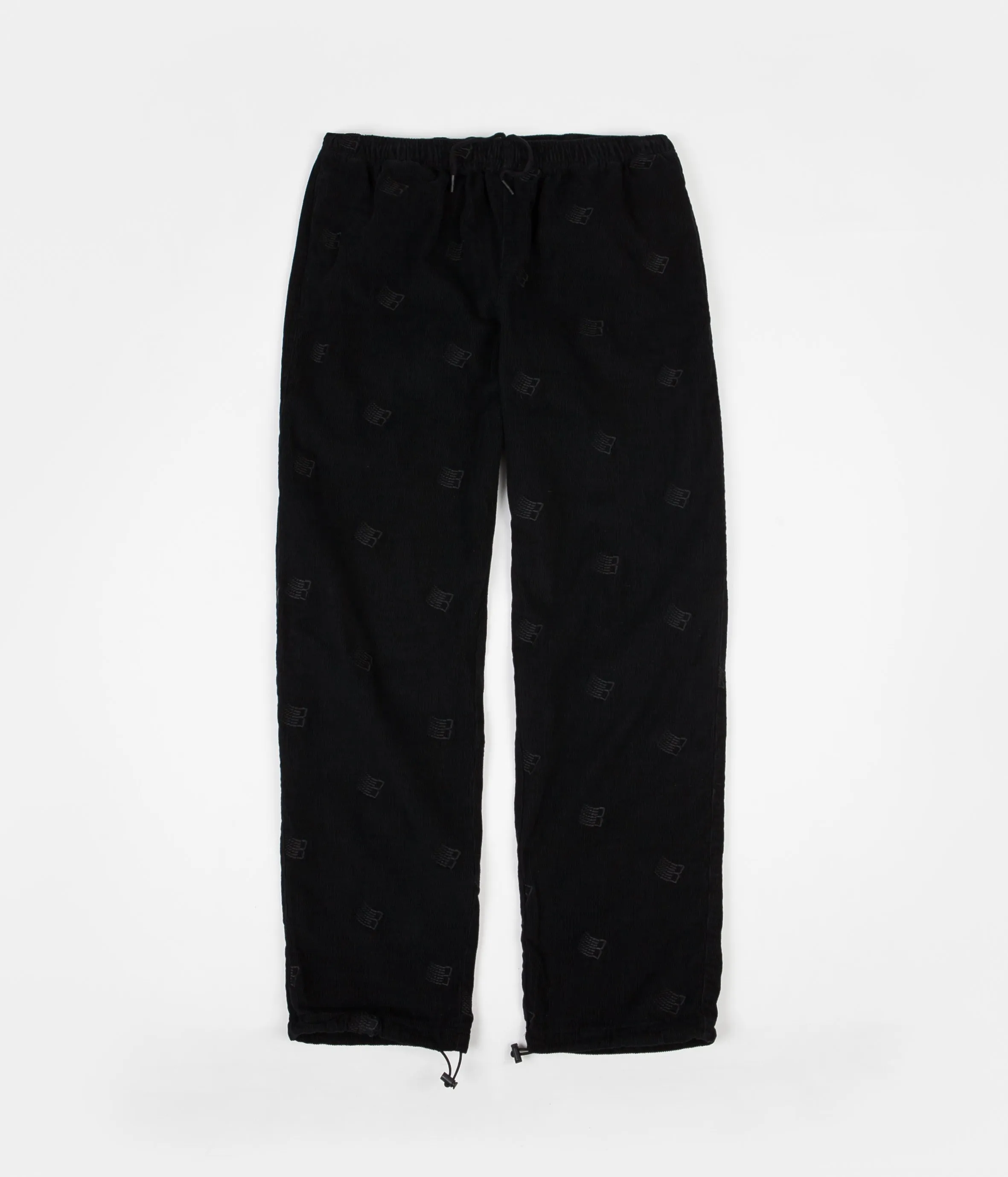 Bronze 56K All Over B Logo Embroidered Cord Trousers - Black