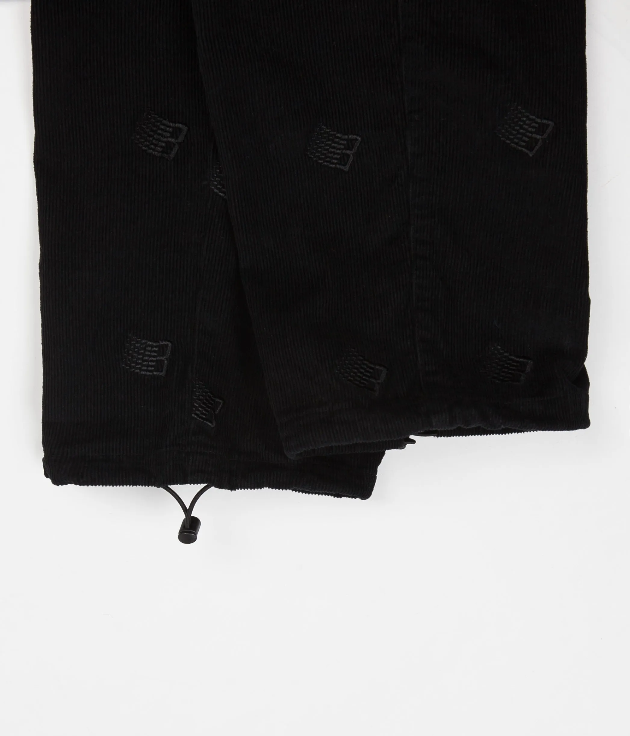Bronze 56K All Over B Logo Embroidered Cord Trousers - Black