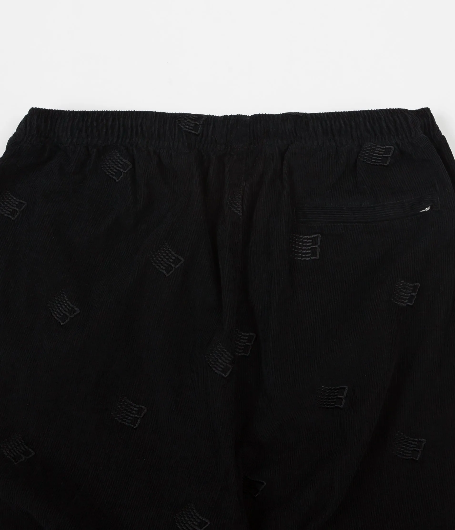 Bronze 56K All Over B Logo Embroidered Cord Trousers - Black