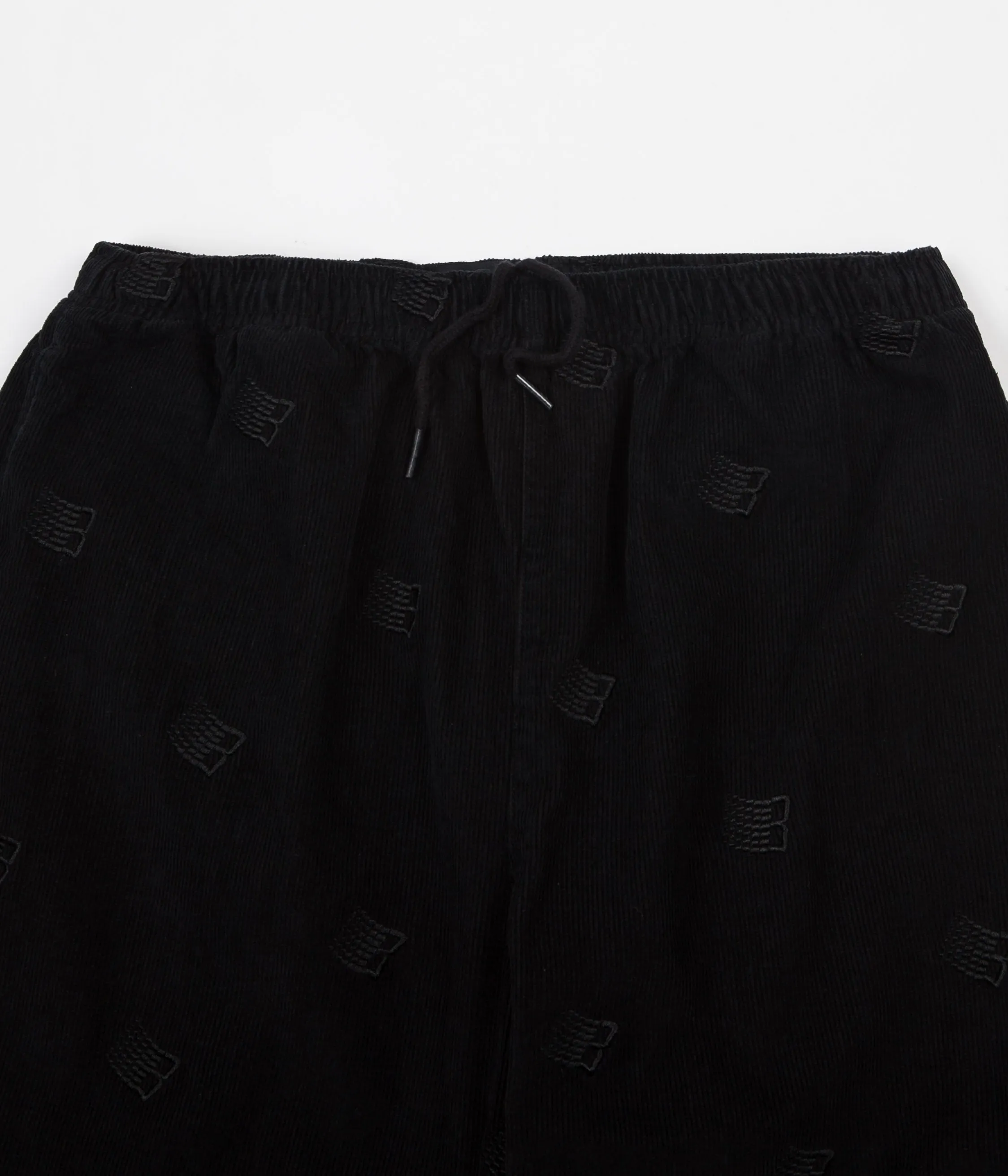 Bronze 56K All Over B Logo Embroidered Cord Trousers - Black