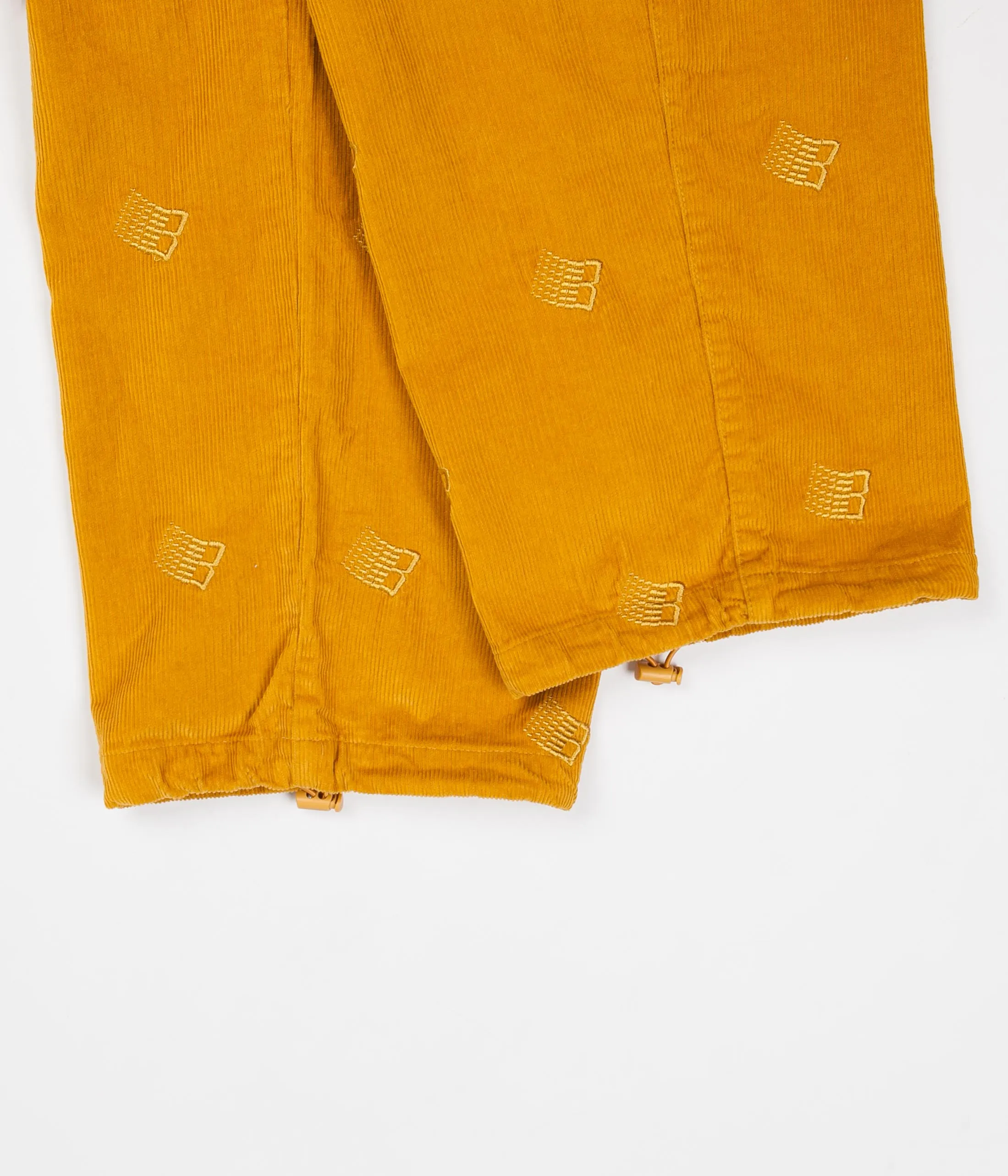 Bronze 56K All Over B Logo Embroidered Cord Trousers - Mustard