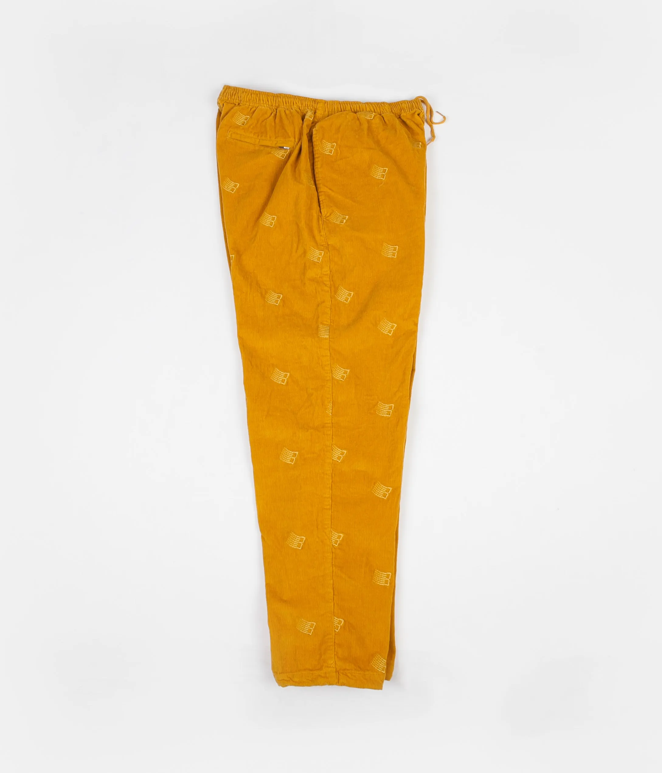 Bronze 56K All Over B Logo Embroidered Cord Trousers - Mustard