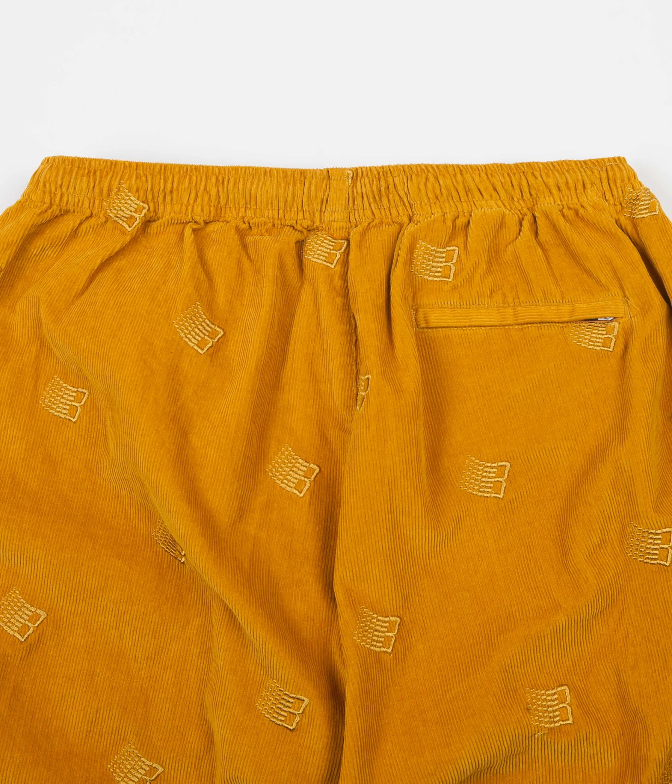 Bronze 56K All Over B Logo Embroidered Cord Trousers - Mustard