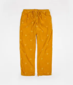 Bronze 56K All Over B Logo Embroidered Cord Trousers - Mustard