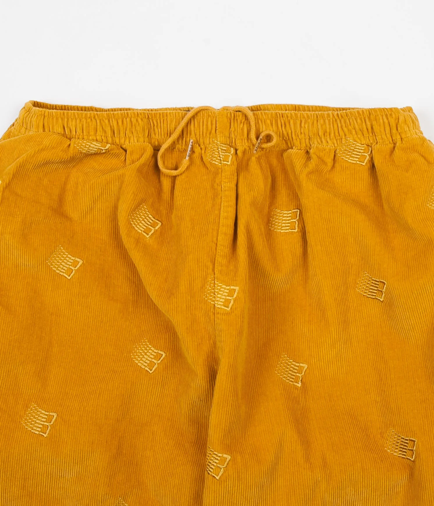 Bronze 56K All Over B Logo Embroidered Cord Trousers - Mustard
