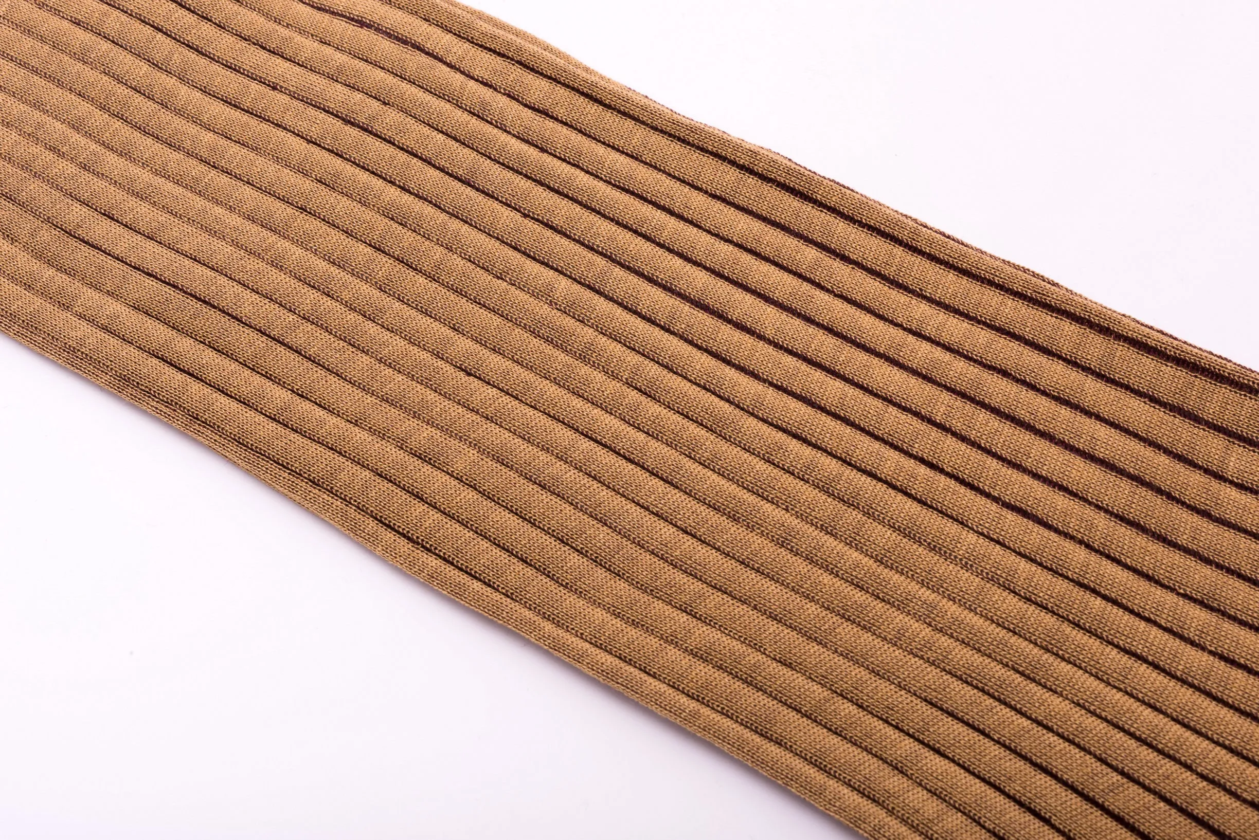 Caramel & Dark Burgundy Shadow Stripe Cotton Socks