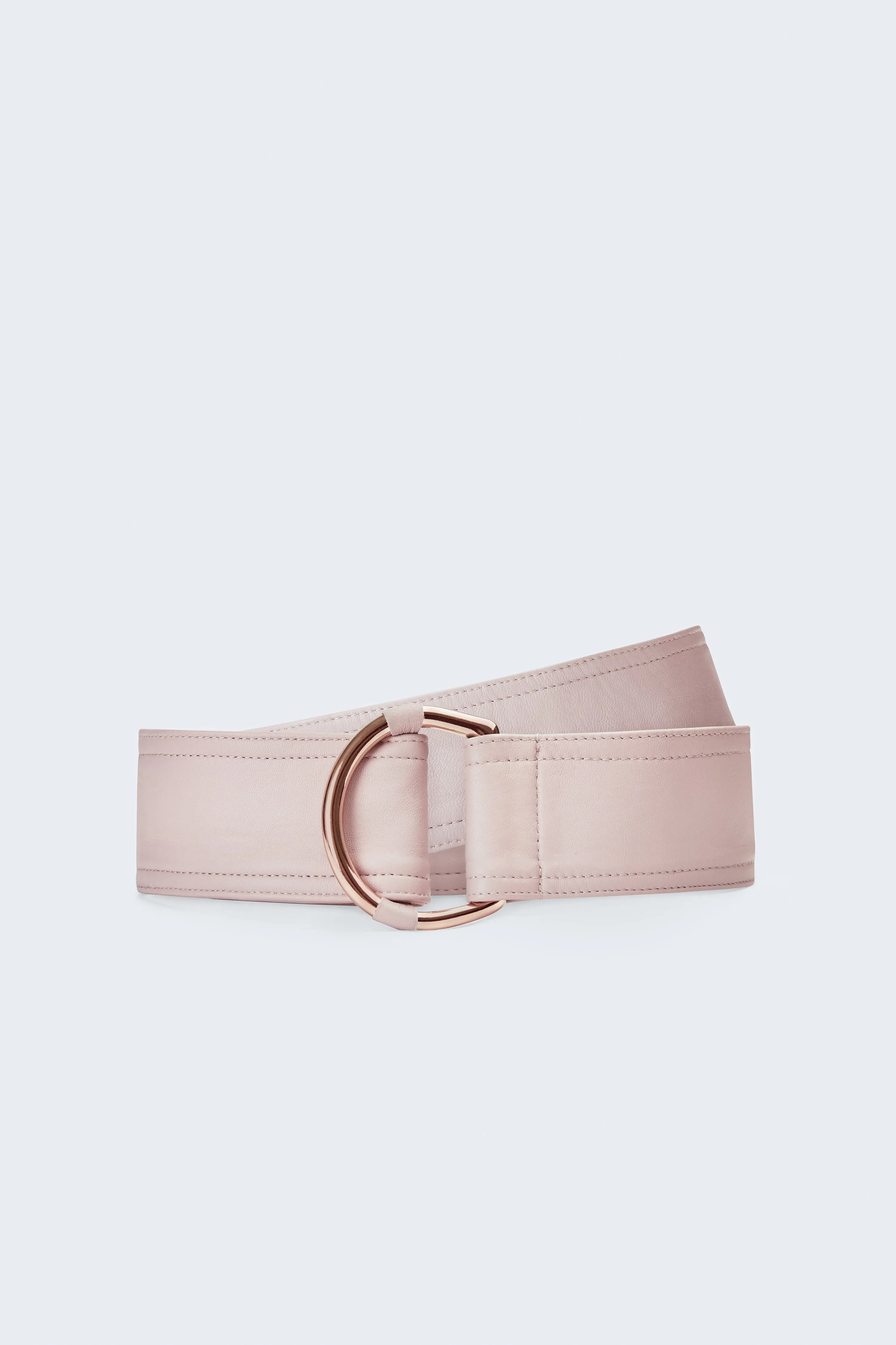 Center-in Rose Gold Leather Belt - Rose