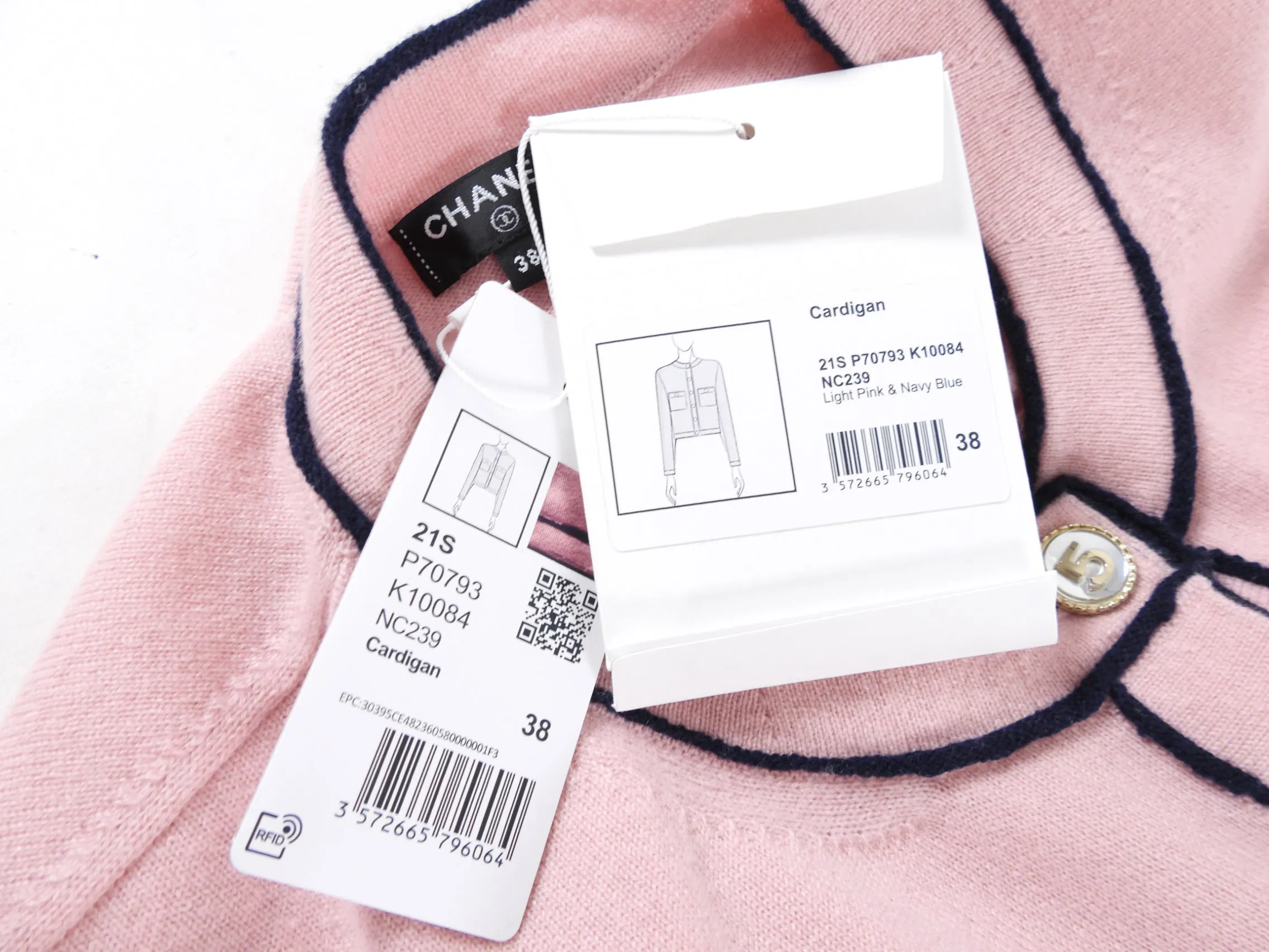 Chanel 21S Pink Runway Cardigan Sweater with No. 5 Buttons - FR38 / USA S