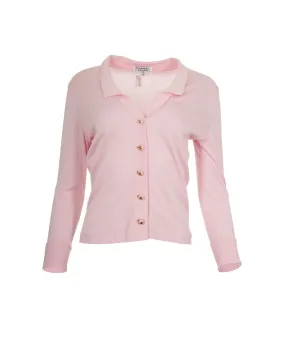 Chanel CC Button Cardigan Pink ASL8298