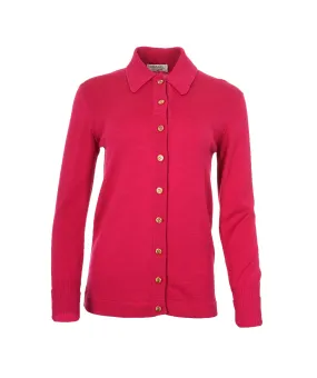Chanel Gold CC Button Cardigan Pink ASL7705