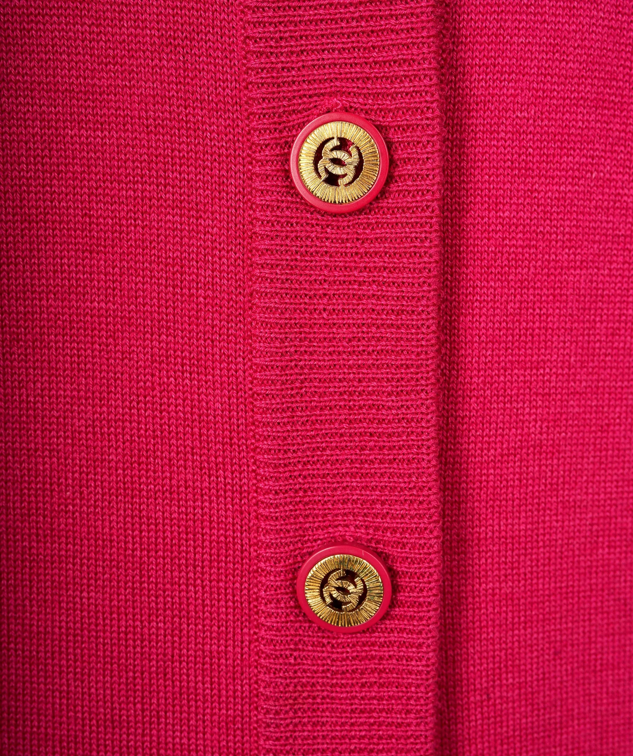 Chanel Gold CC Button Cardigan Pink ASL7705