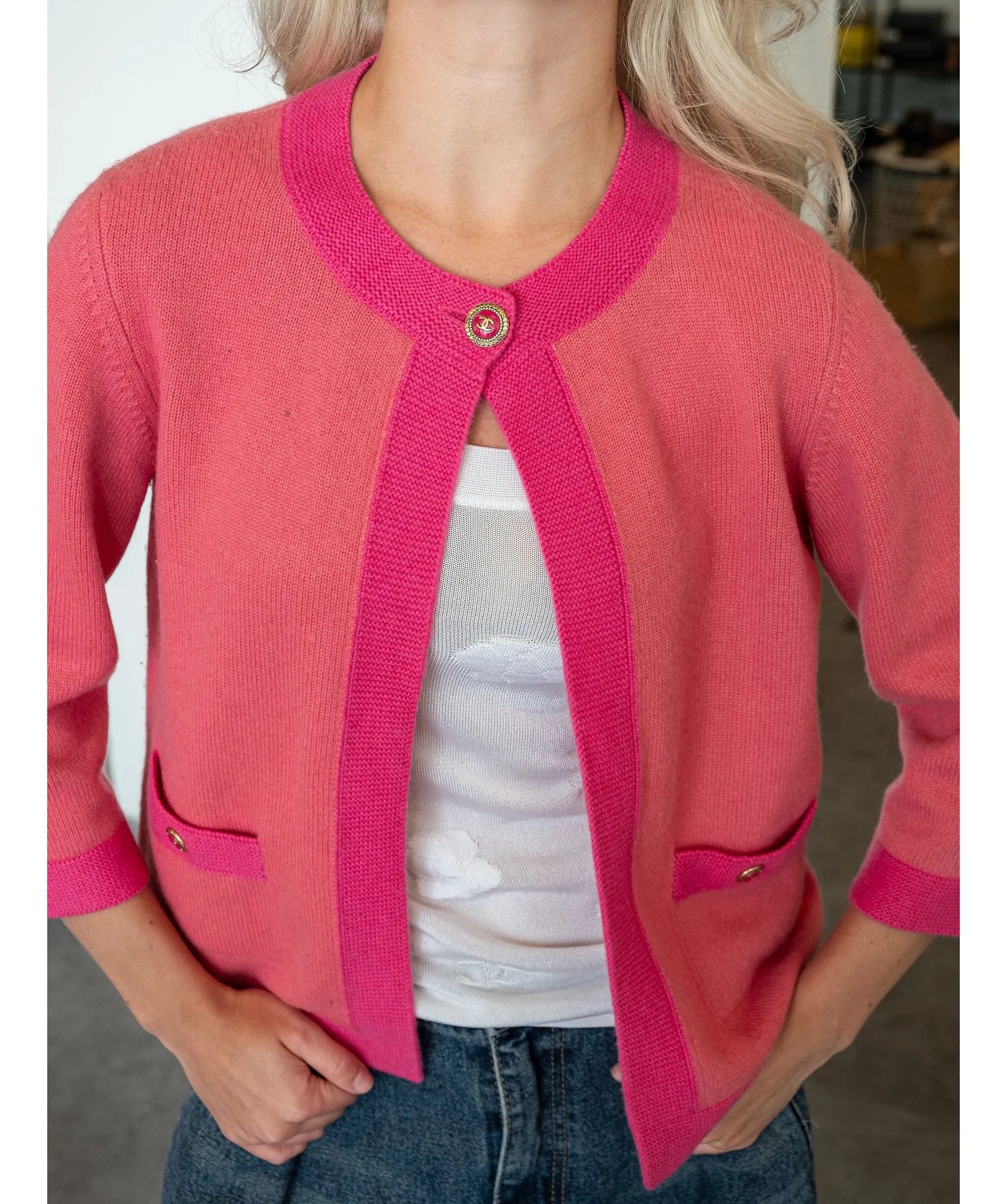 Chanel Pink Cashmere Cardigan DXBS0520