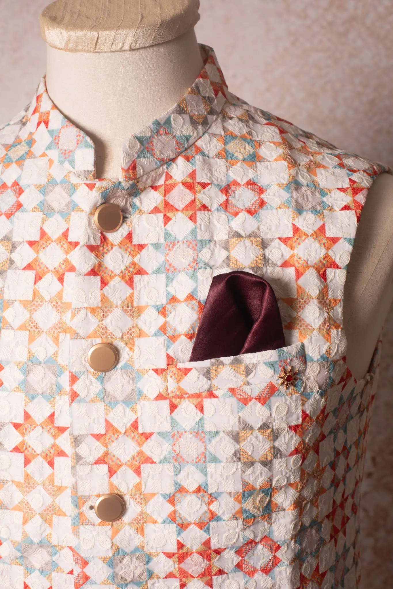 Checks embd waistcoat N9_2139